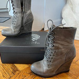 Vince Camuto I Grey Wedge Heeled Boot I Size 8 | Like New